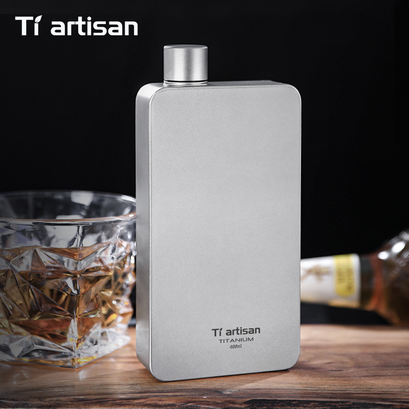 Camping Cooking Utilities - 티아티산 400ML 티타늄 힙 플라스크 위스키