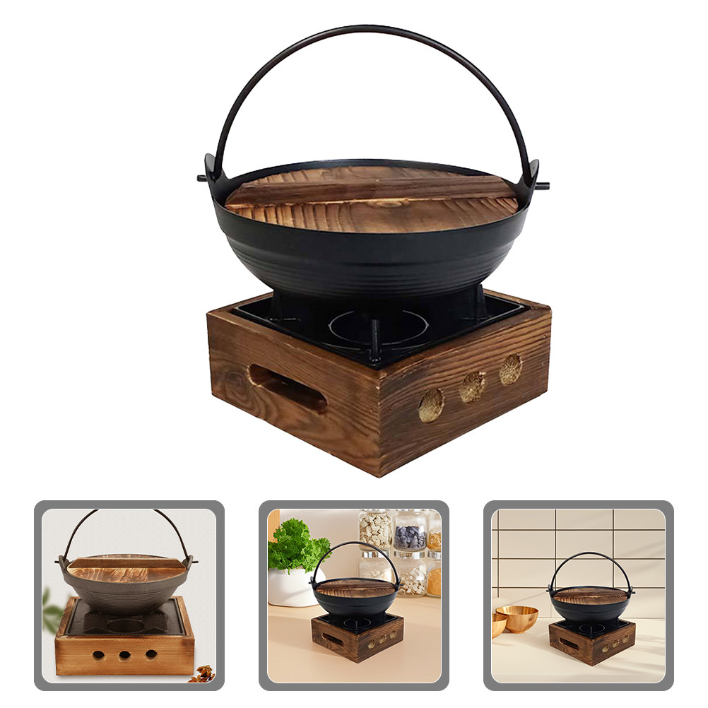 Japanese Camping Cooking - 1세트 주철 일본식 스키야키 냄비 튼튼한