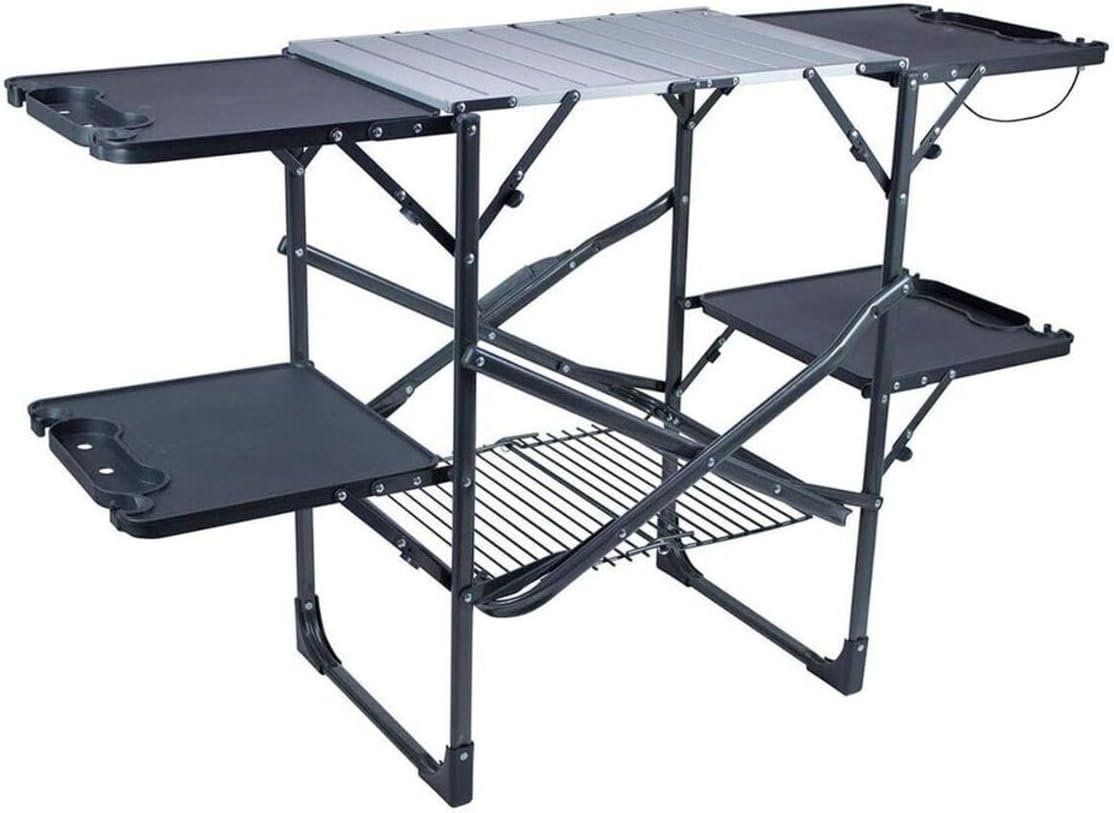 Camping Cooking Table With Storage - 슬림형 접이식 휴대용 캠핑 키친 테이블,