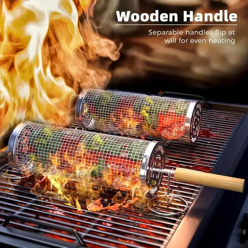 Camping Cooking Grill - 식품 등급 스테인리스 스틸 원형 회전