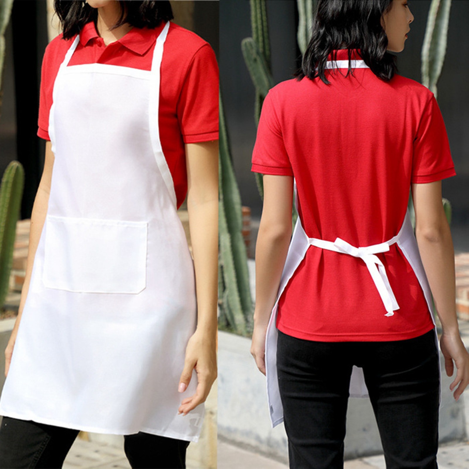 Camping Cooking Apron - 1/3pcs 여성 남성을위한 흰색 주방 앞치마