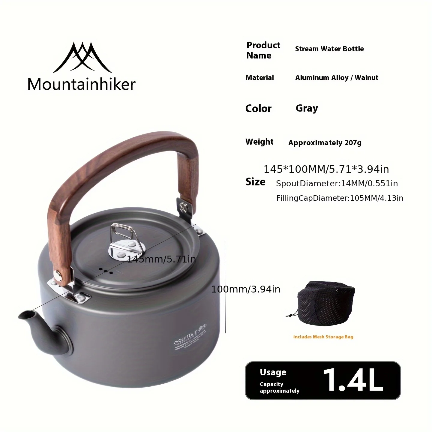 Camping Cooking Set 2 Person - 캠핑용 주전자-새로운 알루미늄 합금 구조, 나무