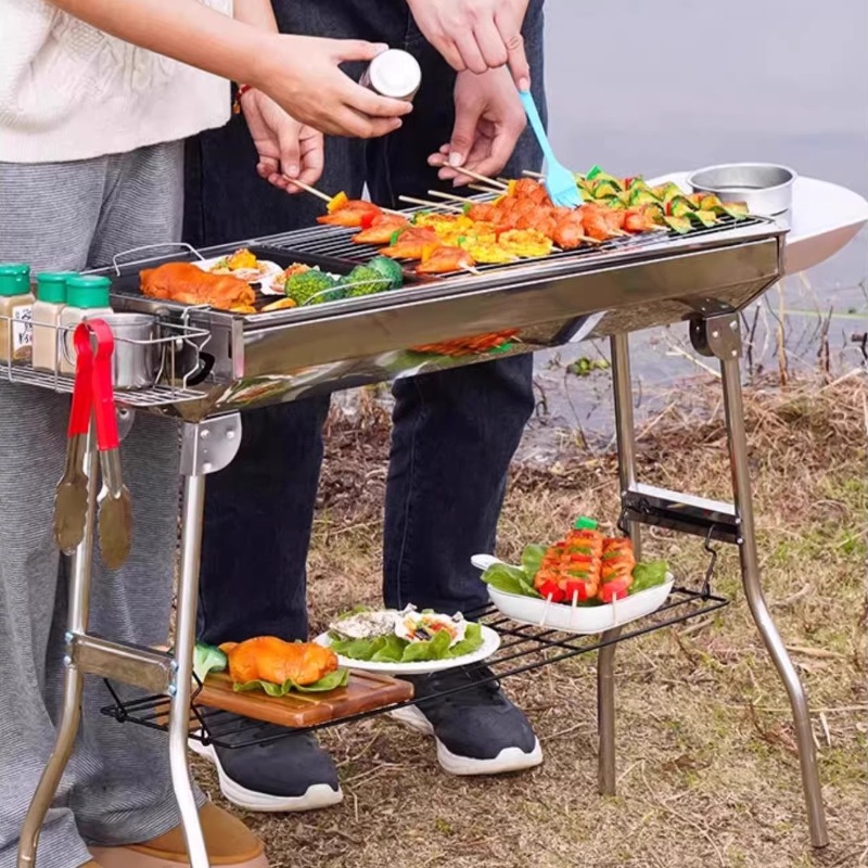 Camping Cooking Requirements - 스테인리스 스틸 바베큐 그릴 휴대용 설치
