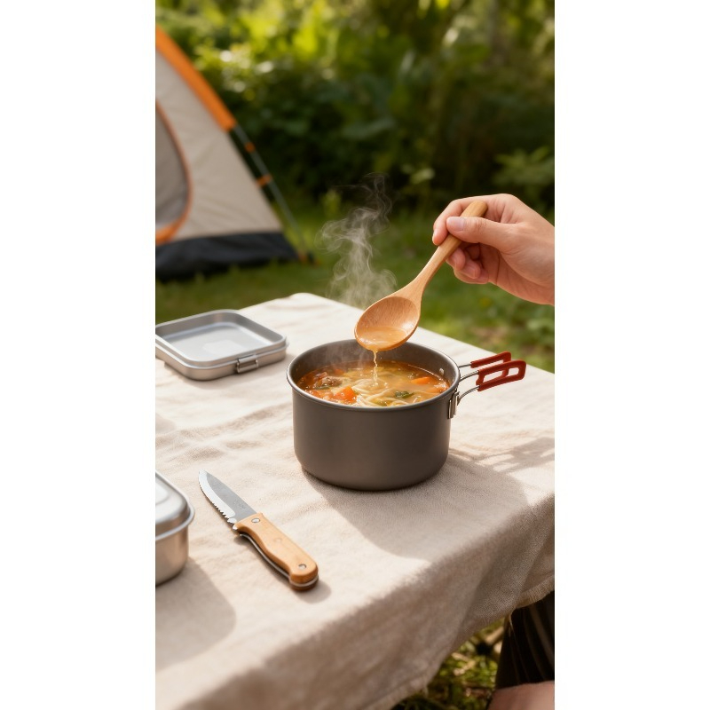 Japanese Camping Cooking - 일본식 나무 숟가락 차 커피 및