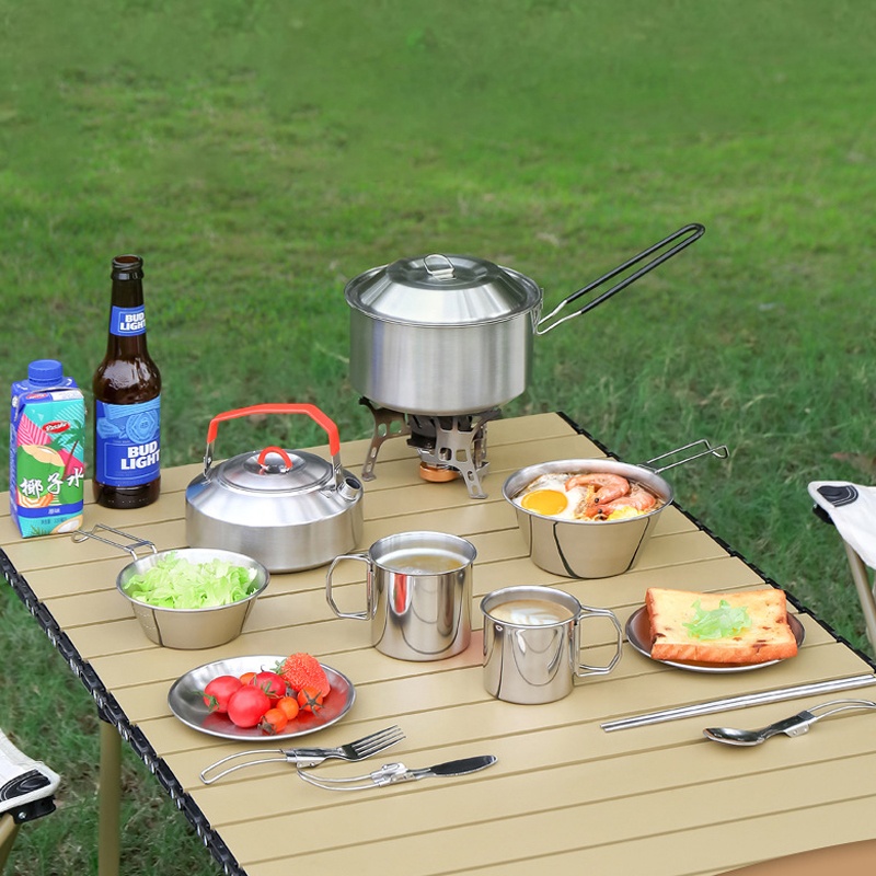 Camping Cooking Mess Kit - 핫 세일 304 스테인리스 스틸 야외