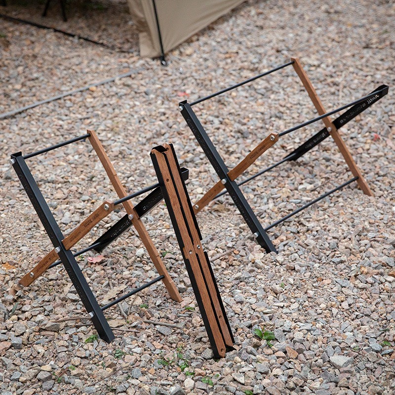 Camping Cooking Table With Storage - 휴대용 접이식 캠핑 테이블 바구니 다층