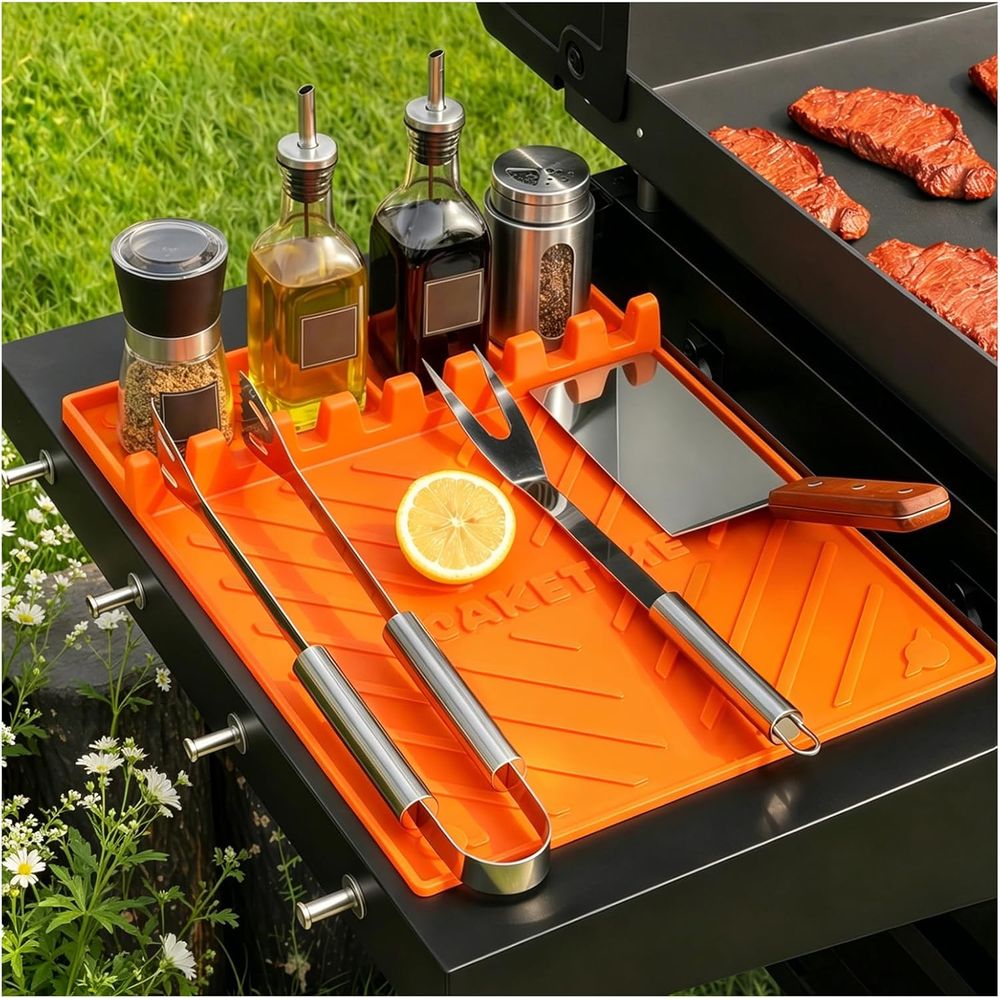Camping Cooking Grill - 실리콘 그릴 매트 또는 그리들 액세서리,
