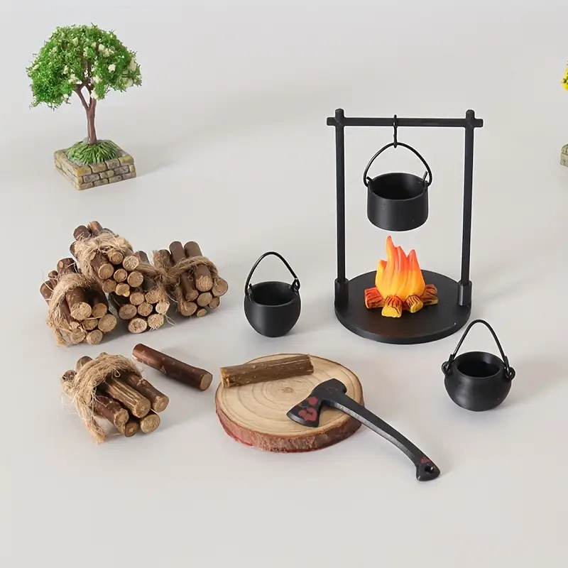 Camping Cooking Utilities - 미니 캠프파이어 행잉 스토브 냄비 인형집