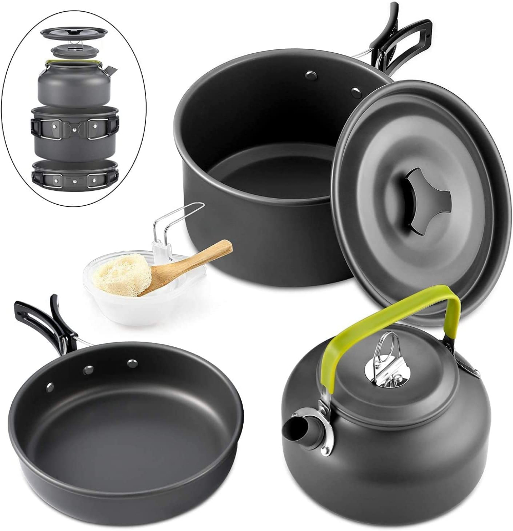 Camping Cooking Set 2 Person - 야외 캠핑 조리기구 세트 알루미늄 논스틱