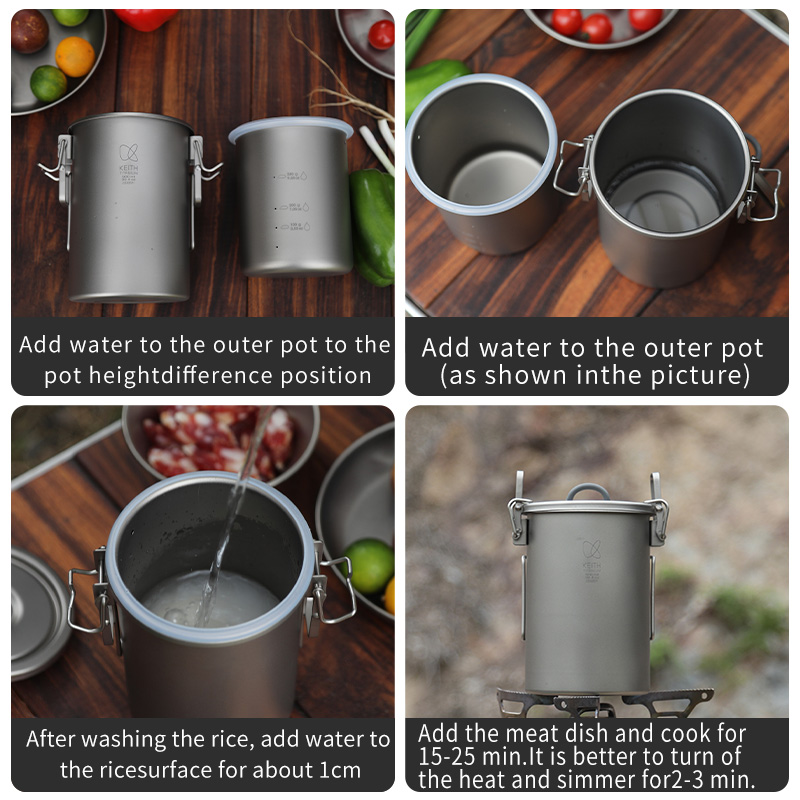 KEITH 순티타늄 밥짓기 냄비 900ml 초경량 접이 - Camping Cooking Utilities 리뷰 및 가격