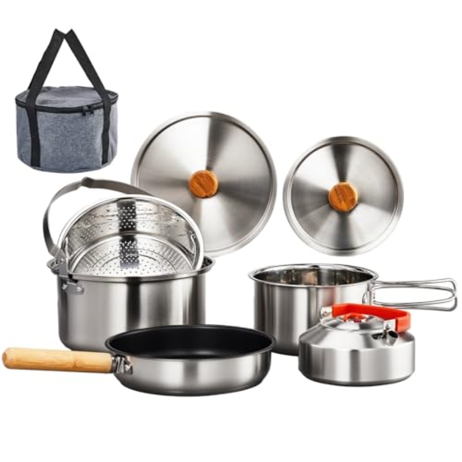 캠핑 조리기구 세트, 4~6인용 캠프파이어 요리를 위한 - Camping Cooking Mess Kit 리뷰 및 가격