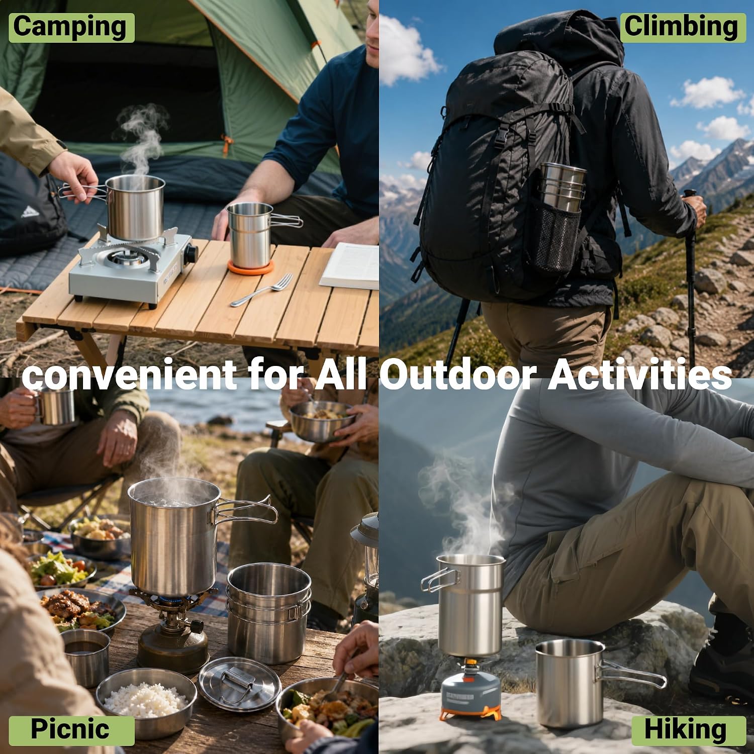 접이식 캠핑컵 머그컵 캠핑 냄비 조리기구 304 식품  - Camping Cooking Food 리뷰 및 가격