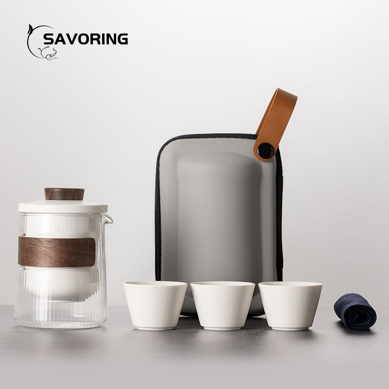 간단한 중국 도자기 차 세트 1포트 3컵 가방 포함 여 - Camping Cooking Utilities 리뷰 및 가격