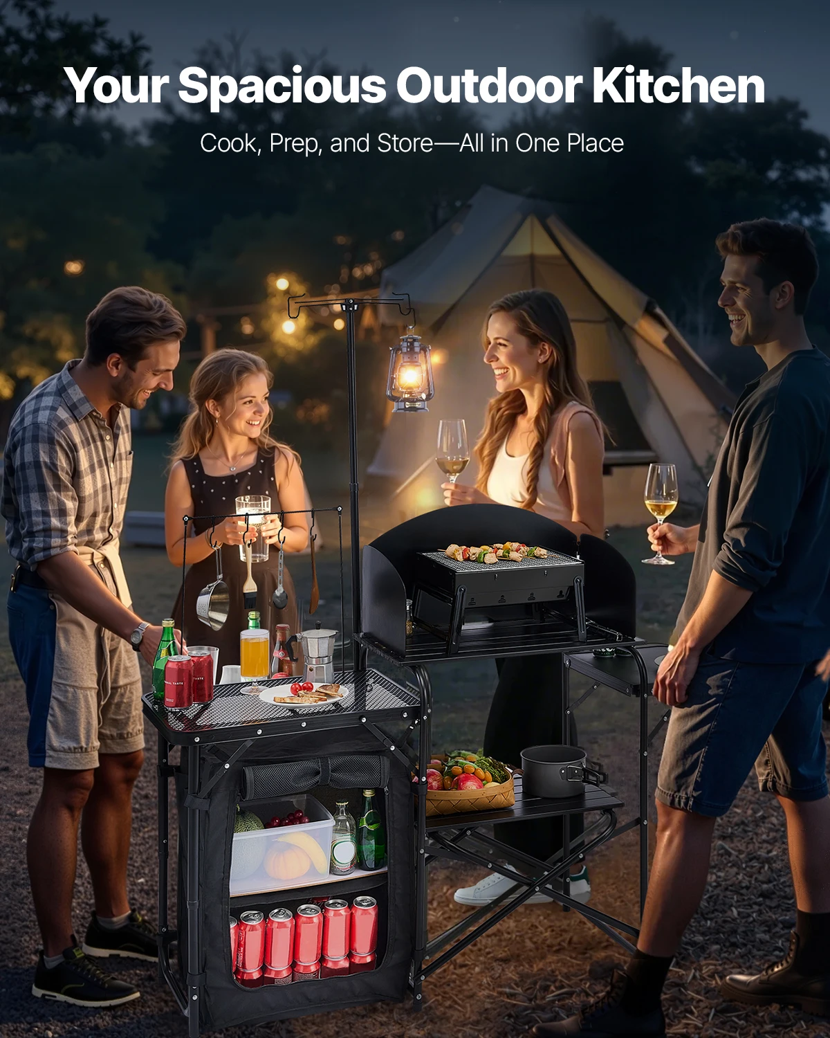 접이식 캠핑 테이블 야외 캠핑 주방 테이블 알루미늄 휴 - Camping Cooking Table With Storage 리뷰 및 가격