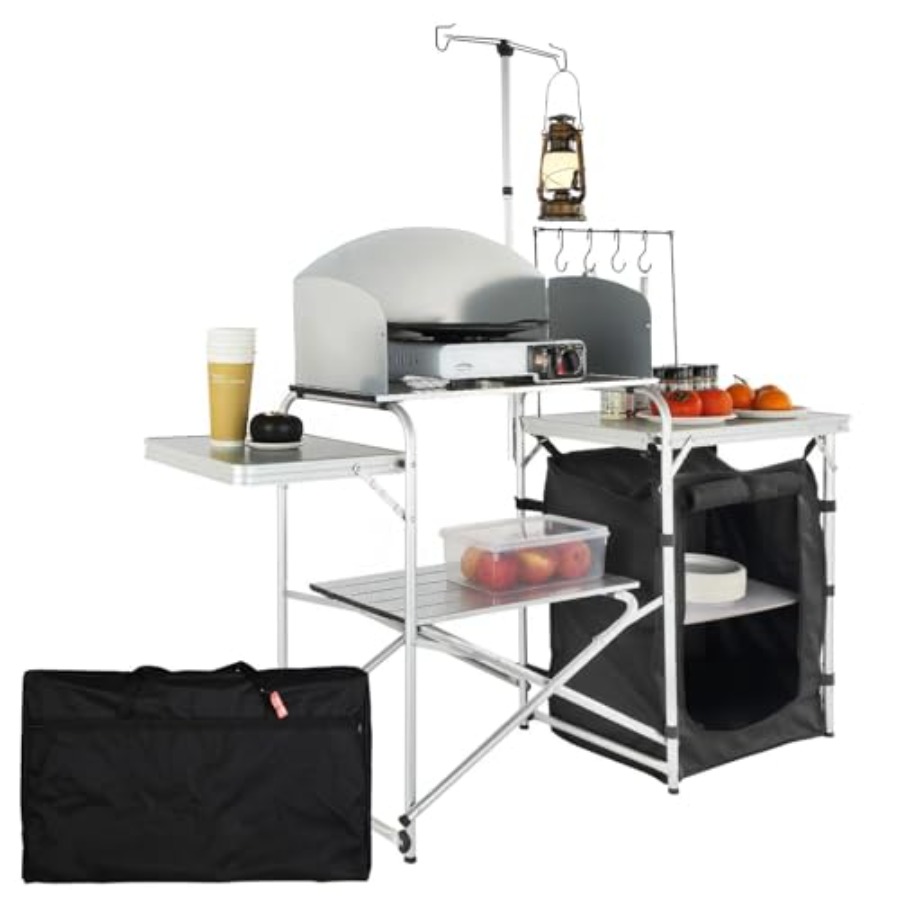 캠핑 키친 테이블, 접이식 야외 조리대(수납 가방 포함 - Camping Cooking Table With Storage 리뷰 및 가격