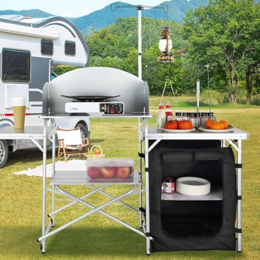 캠핑 키친 테이블, 접이식 야외 조리대(수납 가방 포함 - Camping Cooking Table With Storage 리뷰 및 가격