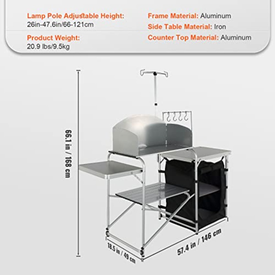 캠핑 키친 테이블, 접이식 야외 조리대(수납 가방 포함 - Camping Cooking Table With Storage 리뷰 및 가격