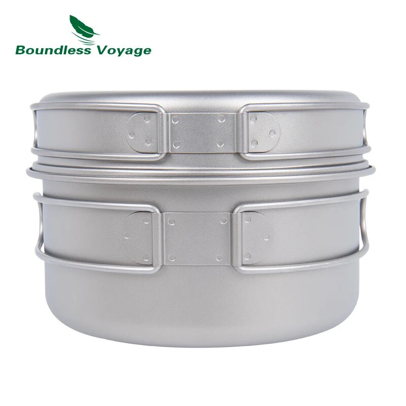 무한한 항해 티타늄 냄비 팬 세트(접이식 손잡이 포함) - Camping Cooking Set 2 Person 리뷰 및 가격
