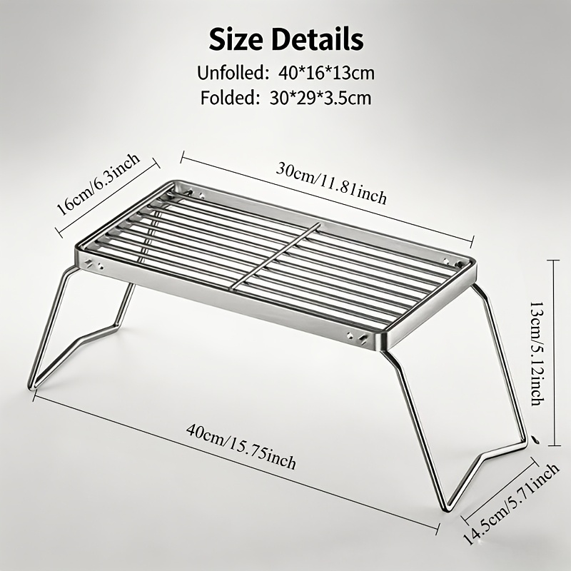 휴대용 접이식 스테인리스 캠프파이어 스탠드 – 하이킹, - Camping Cooking Utilities 리뷰 및 가격