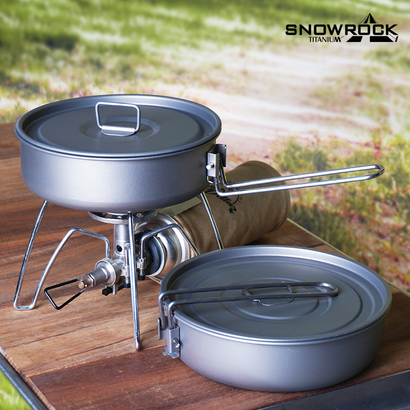 스노우락 티타늄 프라이팬(스테인리스 스틸 접이식 손잡이 - Camping Cooking Set 2 Person 리뷰 및 가격
