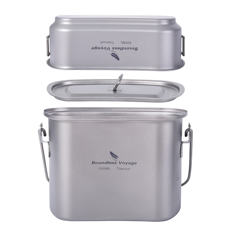 야외 군용 매점 메스 키트, 캠핑 티타늄 조리기구, 도 - Camping Cooking Mess Kit 리뷰 및 가격