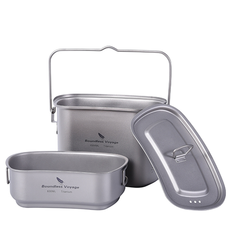 야외 군용 매점 메스 키트, 캠핑 티타늄 조리기구, 도 - Camping Cooking Mess Kit 리뷰 및 가격