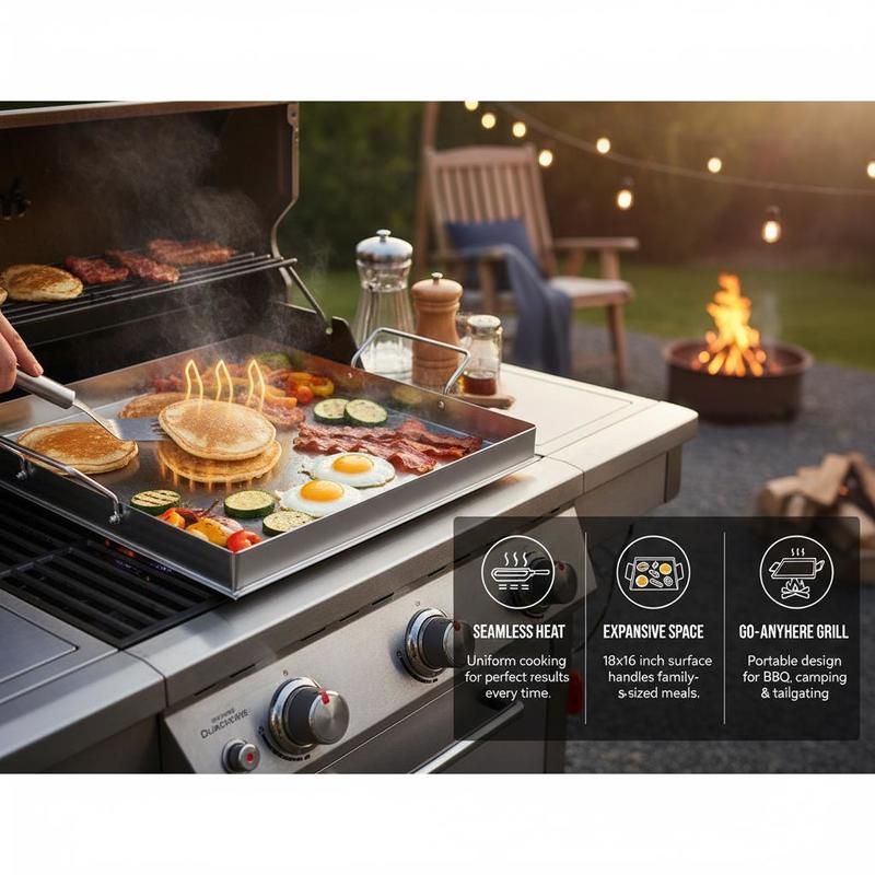 범용 플랫탑 그리들 18x16인치 캠핑, 테일게이팅 파 - Camping Cooking Grill 리뷰 및 가격