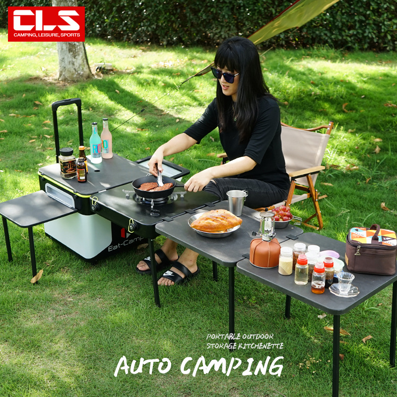 휴대용 이동식 캠핑 키친 테이블, 접이식 야외 조리대  - Camping Cooking Table With Storage 리뷰 및 가격