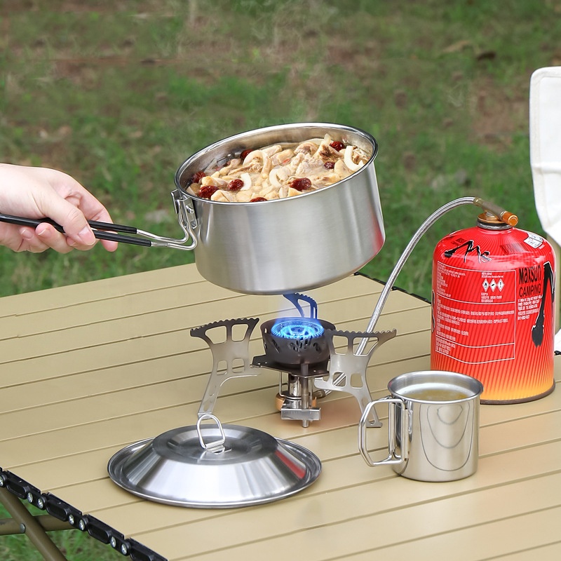 핫 세일 304 스테인리스 스틸 야외 캠핑 조리기구 세 - Camping Cooking Mess Kit 리뷰 및 가격