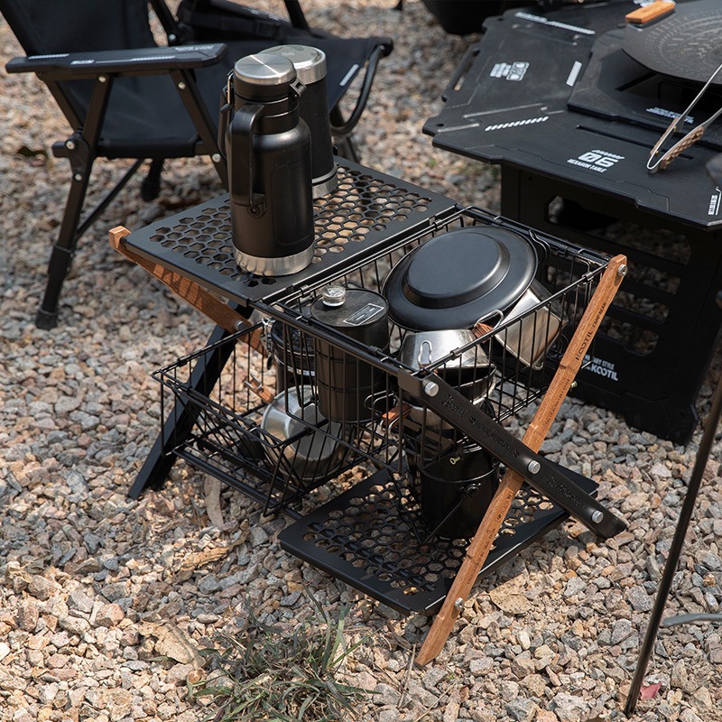 휴대용 접이식 캠핑 테이블 바구니 다층 수납 바구니 정 - Camping Cooking Table With Storage 리뷰 및 가격