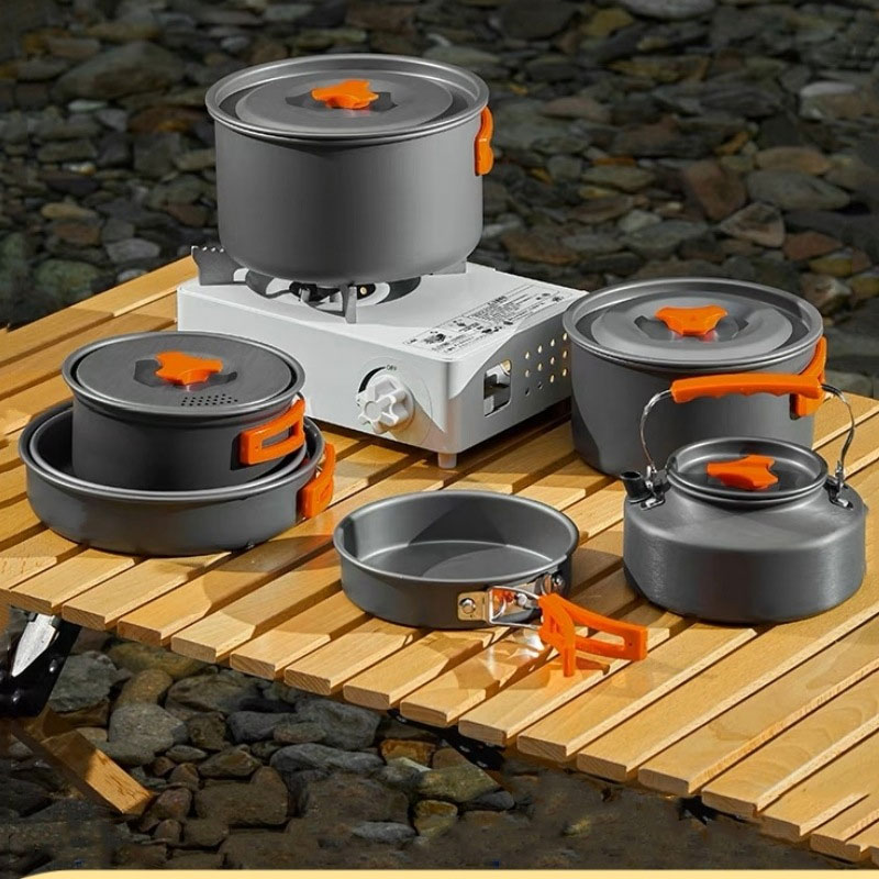 캠핑용 논스틱 경량 가스레인지 알루미늄 냄비 세트 휴대 - Camping Cooking Mess Kit 리뷰 및 가격