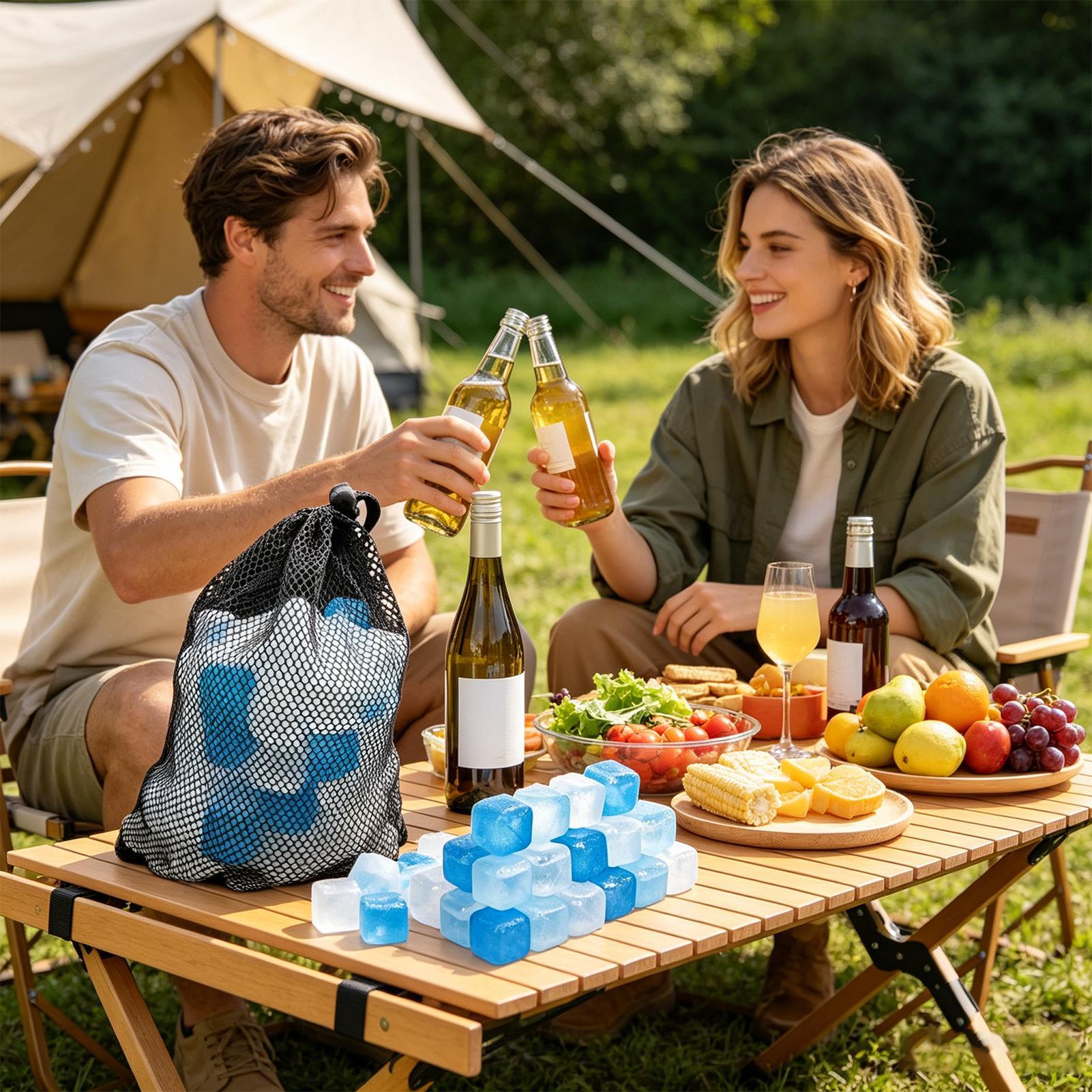 100개입 재사용 가능 아이스 큐브 BPA 프리 플라스 - Camping Cooking Utensils 리뷰 및 가격
