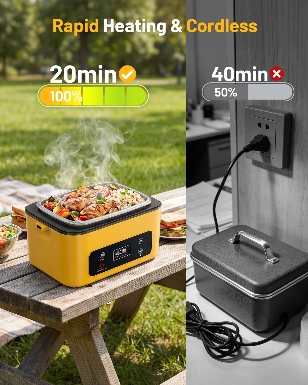 태스크스타 휴대용 가열 도시락 40온스 무선 누수 방지 - Camping Cooking Food 리뷰 및 가격