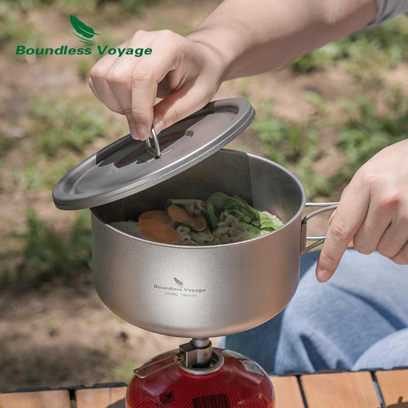 Boundless Voyage 티타늄 캠핑 냄비, 뚜껑 - Camping Cooking Utilities 리뷰 및 가격