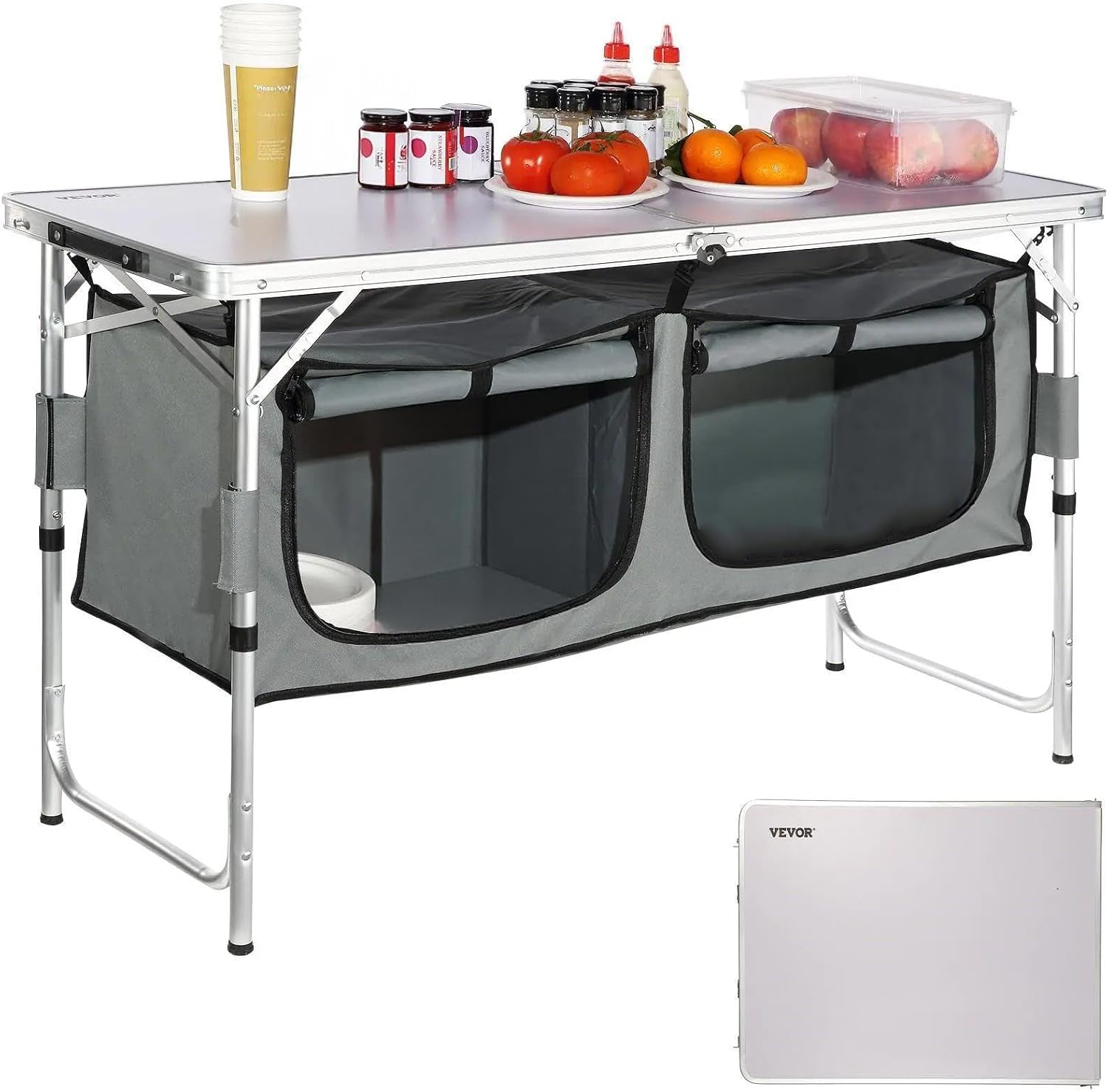 캠핑 키친 스테이션, 3단 높이 조절 가능 접이식 야외 - Camping Cooking Table With Storage 리뷰 및 가격