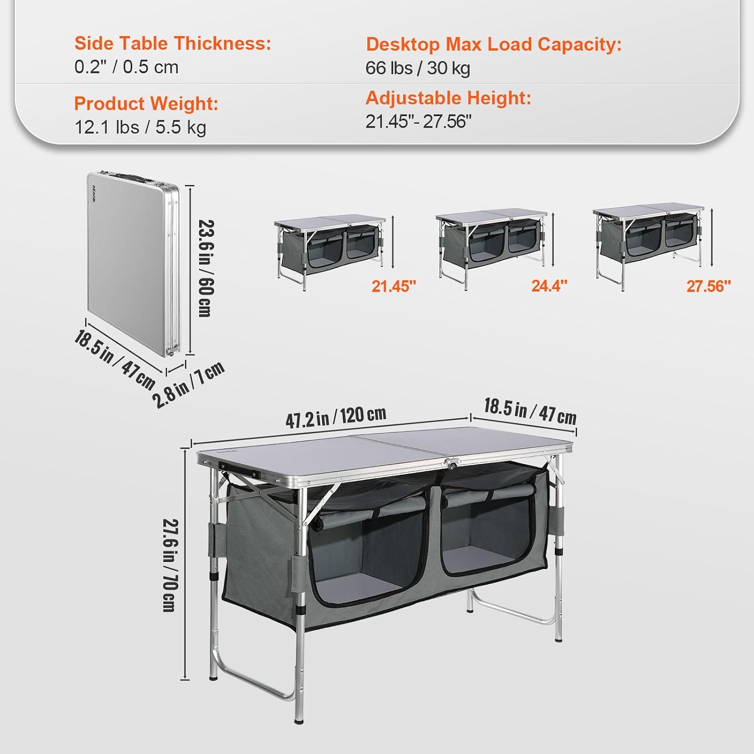 캠핑 키친 스테이션, 3단 높이 조절 가능 접이식 야외 - Camping Cooking Table With Storage 리뷰 및 가격