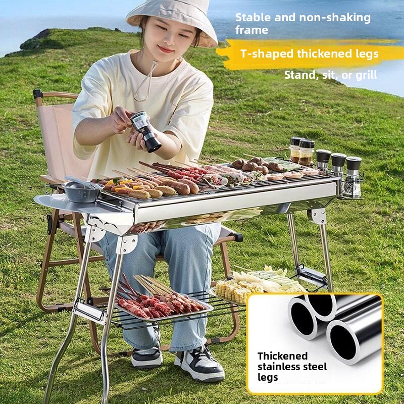 휴대용 스테인리스 스틸 바베큐 그릴 410 (자석식)  - Camping Cooking Requirements 리뷰 및 가격