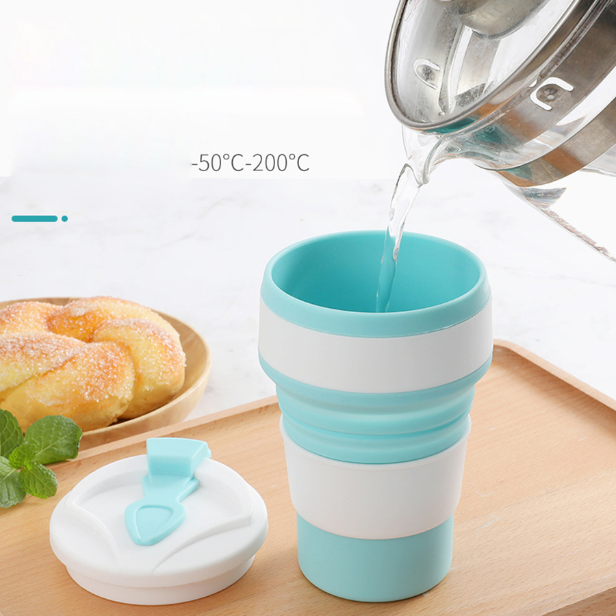 350ML 식품 등급 실리콘 접이식 컵, 뚜껑 포함,  - Camping Cooking Food 리뷰 및 가격