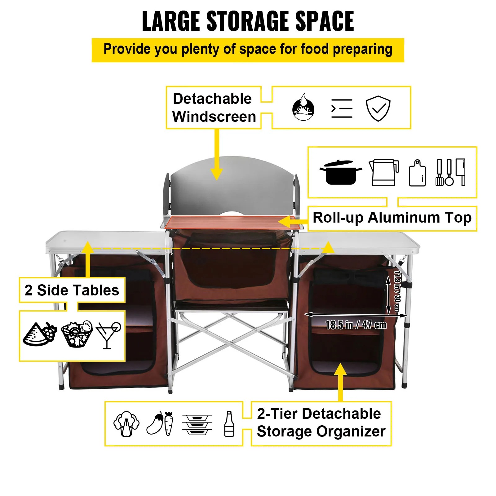 싱위너 캠핑 야외 주방 테이블 캐비닛 접이식 조리대 수 - Camping Cooking Table With Storage 리뷰 및 가격