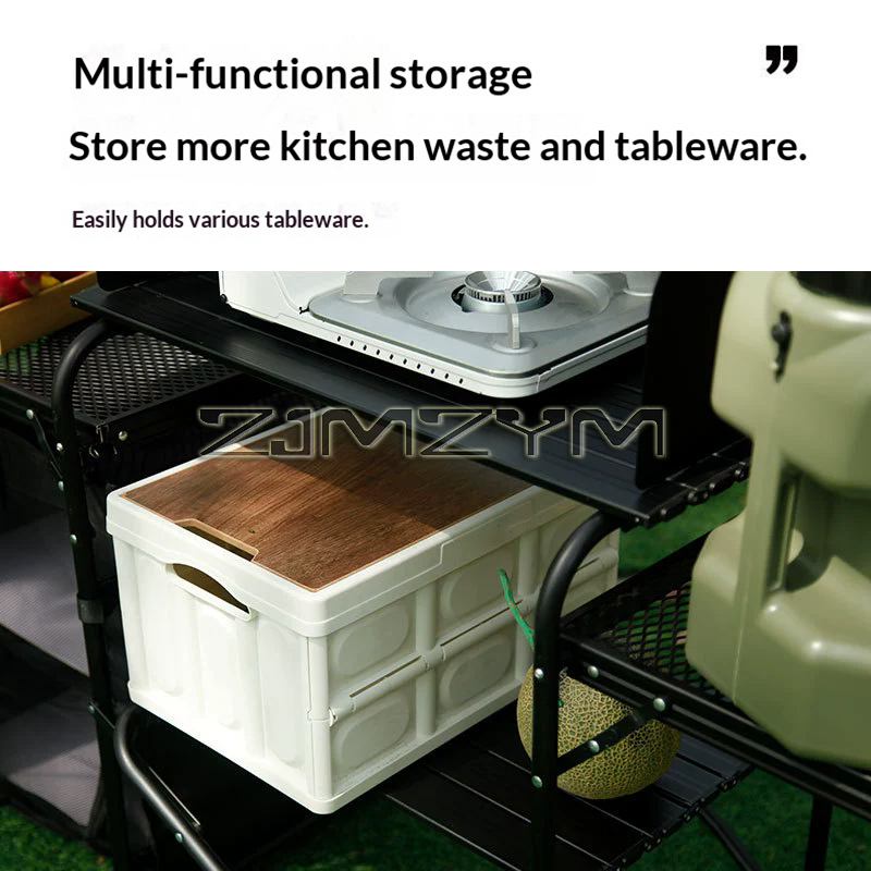 야외 캠핑 접이식 테이블, 알루미늄 합금 식탁, 천 캐 - Camping Cooking Table With Storage 리뷰 및 가격