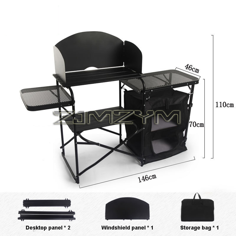 야외 캠핑 접이식 테이블, 알루미늄 합금 식탁, 천 캐 - Camping Cooking Table With Storage 리뷰 및 가격