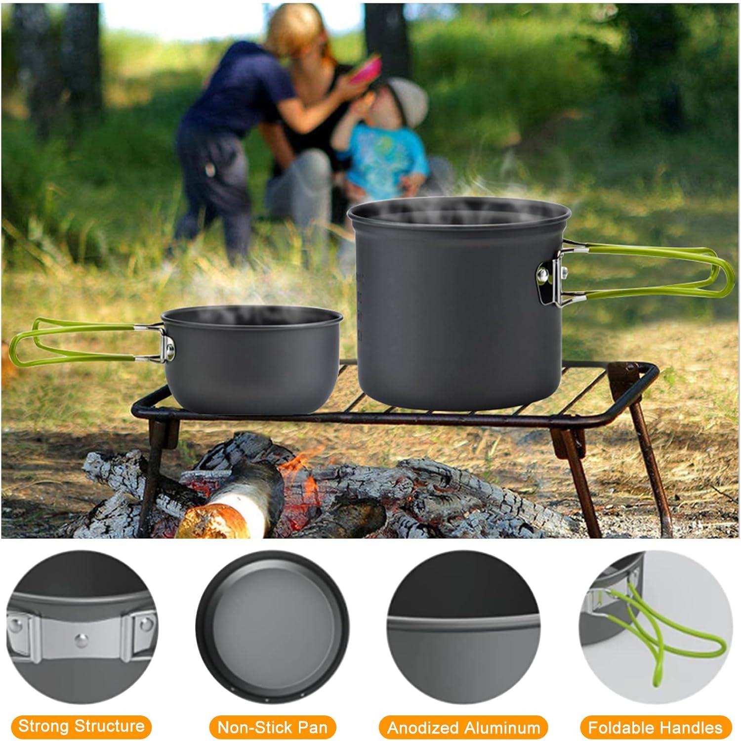 캠핑 조리기구 세트, 백패킹 냄비 장비, 캠핑용 냄비  - Camping Cooking Mess Kit 리뷰 및 가격